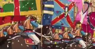 Movie Starts off with the Brits winning some kind of War. There's a lot of flags here, so the war might be WWI or WWII